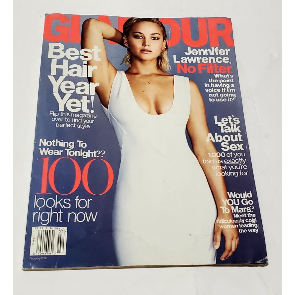 Glamour Magazine February 2016 Jennifer Lawrence Best Hair Women’s Fashion